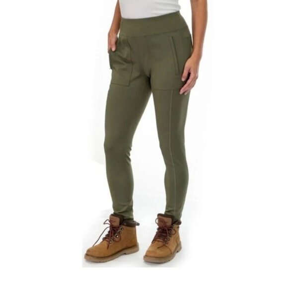 Ridgecut Toughwear Work Leggings Pants Women's XL Olive Pull On Stretch Utility - Picture 1 of 9